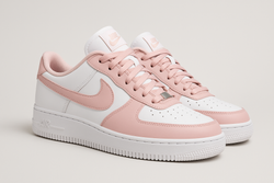 Professional pink sneaker advertisement